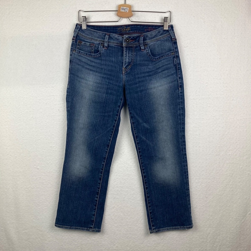 Silver Jeans Aiko Capri Low Rise Mid Wash Size 28 Blue Jeans L9529SAL289 Z4558